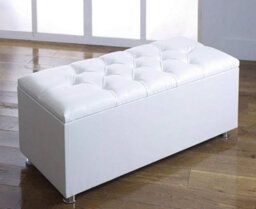 Comfy Deluxe Chesterfield Maroon Plush Velvet Ottoman Box
