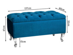 Londona 137Cm Chesterfield Ottoman Storage Bench - Plush Velvet Shoe Bench - Emerald Green Upholstery Footstool With Storage - thumbnail 3