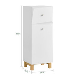 Sobuy Bzr93-W, Laundry Cabinet Laundry Chest Bathroom Storage Cabinet,white,w34Xd30Xh89.5 - thumbnail 3