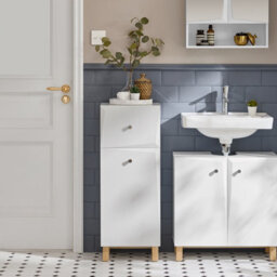 Sobuy Bzr93-W, Laundry Cabinet Laundry Chest Bathroom Storage Cabinet,white,w34Xd30Xh89.5 - thumbnail 2
