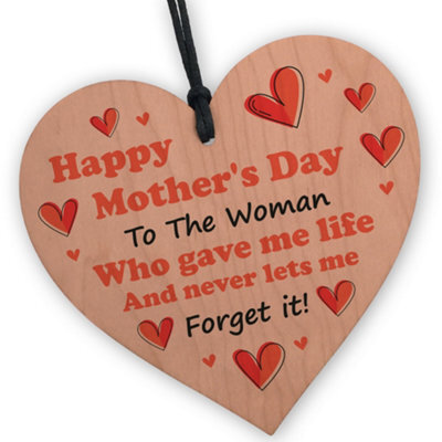 Red Ocean Mum Gift Wooden Heart  Handcrafted Keepsake With Heartfelt Message  Perfect Funny Mother's Day Gift - image 1