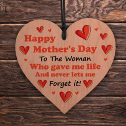 Red Ocean Mum Gift Wooden Heart  Handcrafted Keepsake With Heartfelt Message  Perfect Funny Mother's Day Gift - thumbnail 5