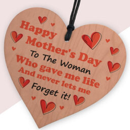 Red Ocean Mum Gift Wooden Heart  Handcrafted Keepsake With Heartfelt Message  Perfect Funny Mother's Day Gift - thumbnail 2