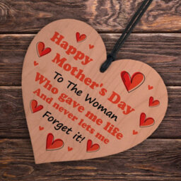 Red Ocean Mum Gift Wooden Heart  Handcrafted Keepsake With Heartfelt Message  Perfect Funny Mother's Day Gift - thumbnail 6