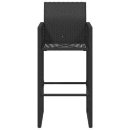 Vidaxl Garden Bar Stools 2 Pcs Black Poly Rattan - thumbnail 5