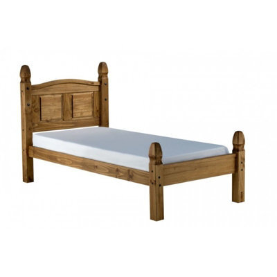"Mercers Furniture Corona 3'0"" Single Low Foot End Bed Frame Solid Wood Pine Wooden Bedroom With Mexican Styling" - image 1