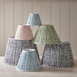 Loops Elegant Set Of 2 Handcrafted Pearl Grey Tapered Cylinder Lamp Shades - thumbnail 6