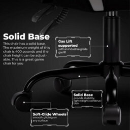 Gtplayer Gaming Chair, Heavy Duty Computer Chairs With Linkage Armrest And Lumbar Support, Ergonomic Office Chair, White - thumbnail 7
