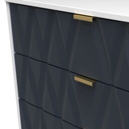 Diamond Ready Assembled Matt Indigo & White No Effect 3 Drawer Wide Chest (H)695mm (W)765mm (D)415mm - thumbnail 6