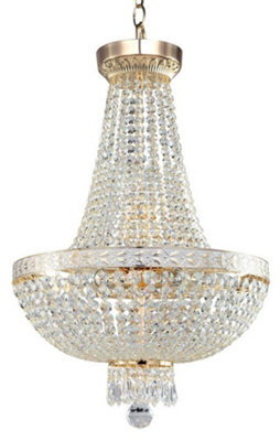 Luminosa Lighting Luminosa Bella Grand Chandelier Gold & Crystal, 6 Light, E14 - image 1