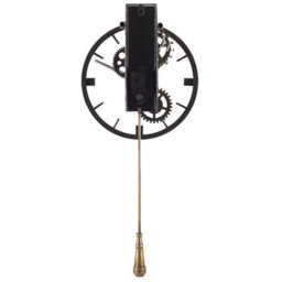 Wyld And Coco 30Cm Distressed Brushed Gold Iron Frame Wall Pendulum Clock - Industrial Vintage Design - thumbnail 4