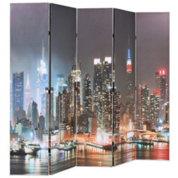 Berkfield Folding Room Divider 200X170 Cm New York By Night - thumbnail 2