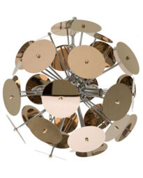 Beliani Copper Disk Pendant Lamp 4-Light Industrial Art Deco, W50 X D50 X H158Cm - thumbnail 2