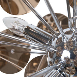 Beliani Copper Disk Pendant Lamp 4-Light Industrial Art Deco, W50 X D50 X H158Cm - thumbnail 4