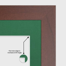 AK Frames 20X14 Rose Wood Modern Multi Photo Frame With Emerald Mount - Holds 2 Apertures (2X) A4 Photos - thumbnail 7