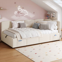 Single Upholstered Sofa Daybed With Hydraulic Storage And Usb Charging - thumbnail 2
