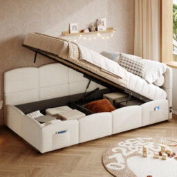 Single Upholstered Sofa Daybed With Hydraulic Storage And Usb Charging - thumbnail 1