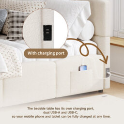 Single Upholstered Sofa Daybed With Hydraulic Storage And Usb Charging - thumbnail 5