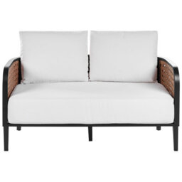 Wyld and Coco Evergreen Garden Sofa Set - Black Powder-Coated Aluminium Frame, Off-White Cushions, Large Modular Seating - thumbnail 1