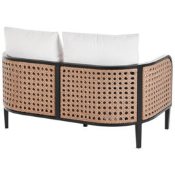 Wyld and Coco Evergreen Garden Sofa Set - Black Powder-Coated Aluminium Frame, Off-White Cushions, Large Modular Seating - thumbnail 6