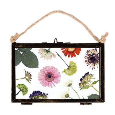 "Nicola Spring Hanging Metal Photo Frame - 6"" X 4"" - Black - Picture Frame Wall Mounted Frame With Rope" - image 1