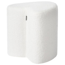 Wyld And Coco Heart-Shaped Pouffe In Off-White Chenille - Compact Accent Stool And Footrest, W40 X D33 X H44Cm - thumbnail 5