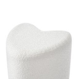 Wyld And Coco Heart-Shaped Pouffe In Off-White Chenille - Compact Accent Stool And Footrest, W40 X D33 X H44Cm - thumbnail 6
