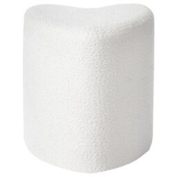 Wyld And Coco Heart-Shaped Pouffe In Off-White Chenille - Compact Accent Stool And Footrest, W40 X D33 X H44Cm - thumbnail 1