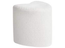 Wyld And Coco Heart-Shaped Pouffe In Off-White Chenille - Compact Accent Stool And Footrest, W40 X D33 X H44Cm - thumbnail 3