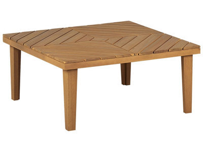 Wyld And Coco Outdoor Coffee Table Light Acacia Wood 70 X 70 Cm Slatted Top - image 1
