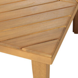 Wyld And Coco Outdoor Coffee Table Light Acacia Wood 70 X 70 Cm Slatted Top - thumbnail 4