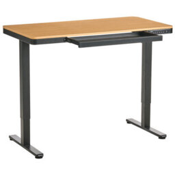 Beliani Electric Adjustable Standing Desk Penly Black/ Light Brown 120 Cm 60 Cm With Usb Port - thumbnail 4