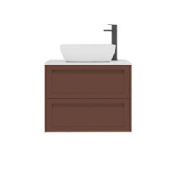 Royal Bathrooms Royal Bathroom Elmore 700mm Terracotta Clay Wall Mounted Countertop Bathroom Vanity Unit 2 Drawer With Elva Basin - thumbnail 7