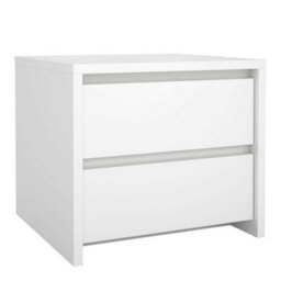 Wyld Haus Salzburg White Gloss Wooden Bedside Table, 2 Drawers, 520 X 481 X 454 mm - thumbnail 3