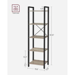 5-Tier Bookshelf, Bookcase, Shelving Unit - thumbnail 2
