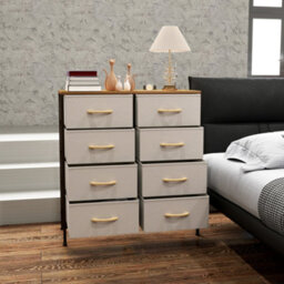 Wyld Haus Neyo Toli Cream White 8-Drawer Metal And Fabric Storage Dresser With Maple Wood-Effect Top - thumbnail 8