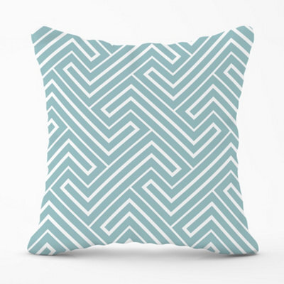 Warren Reed Designer Blue And White Geometric Pattern Cushions 45Cm X 45Cm - image 1