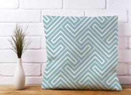 Warren Reed Designer Blue And White Geometric Pattern Cushions 45Cm X 45Cm - thumbnail 2