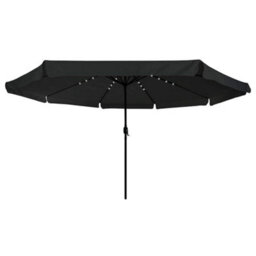 Berkfield Garden Parasol Black 395 X 395 X 245 Cm Polyester, Steel - thumbnail 3