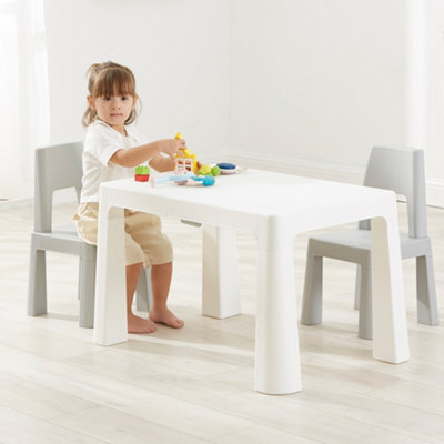 Liberty House Toys Kid's White & Grey Height Adjustable Table And 2 Chairs Set - image 1