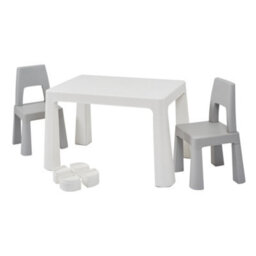 Liberty House Toys Kid's White & Grey Height Adjustable Table And 2 Chairs Set - thumbnail 5