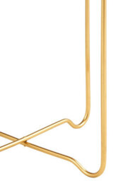 Orsina Round Black Metal Side Table, Sleek Raised Rim Top With Gold Frame, Contemporary Intersecting Base Table - thumbnail 4