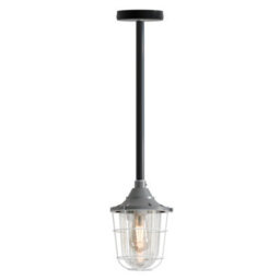Ledsone Conduit Pendant Light Kit Industrial Farmhouse Black Steel E27 Cage Fitting Ceiling Fixture 80Cm - thumbnail 1