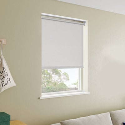 GoodHome Halo Corded Pearl Grey Daylight Roller Blind (W)90Cm (L)180Cm - image 1