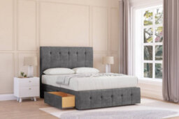 "Sloomy Cambridge Steel Plush Divan Bed Set 2 Drawers Left Side - 26"" Strutted & 12"" Footboard 4'6 Double" - thumbnail 2