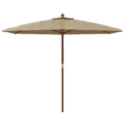 Berkfield Garden Parasol With Wooden Pole Taupe 299X240 Cm - thumbnail 3