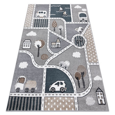 RugsX Carpet Fun Strade For Children, Street, Town Grey 140X190 Cm - image 1
