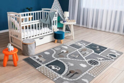 RugsX Carpet Fun Strade For Children, Street, Town Grey 140X190 Cm - thumbnail 4