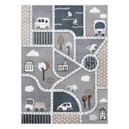 RugsX Carpet Fun Strade For Children, Street, Town Grey 140X190 Cm - thumbnail 2