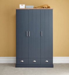 Gfw Kendal 3 Door 3 Drawer Wardrobe Slate Blue - thumbnail 2
